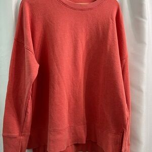 Cozy Dark Coral Sweatshirt with side slits